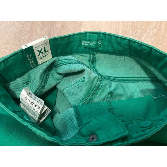 NWT United Colors of Benetton YOUTH Jeans Size XL/ 10-11 Years New Green - Picture 4 of 6